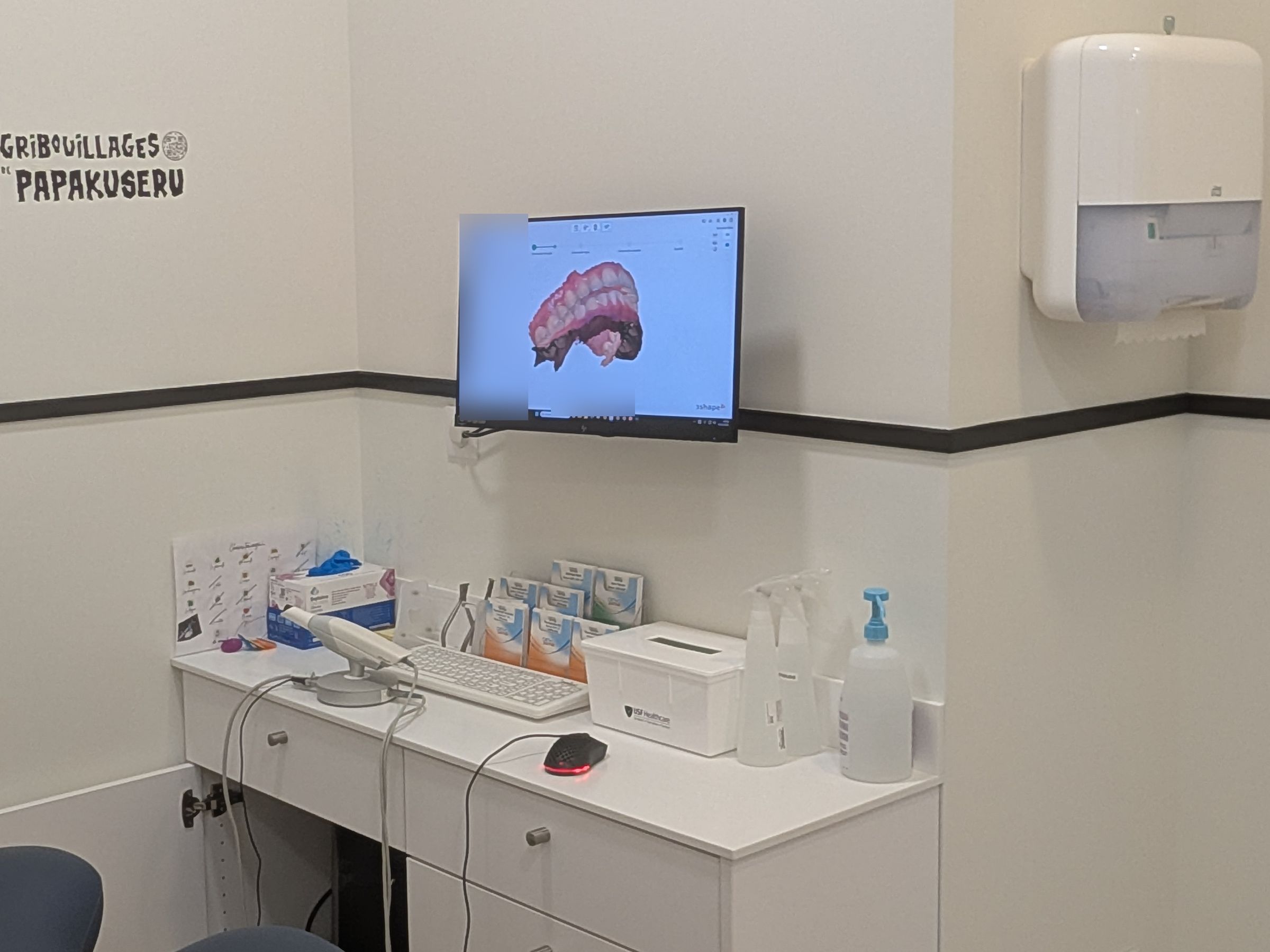 Poste d'empreinte numérique 3D en salle de soins